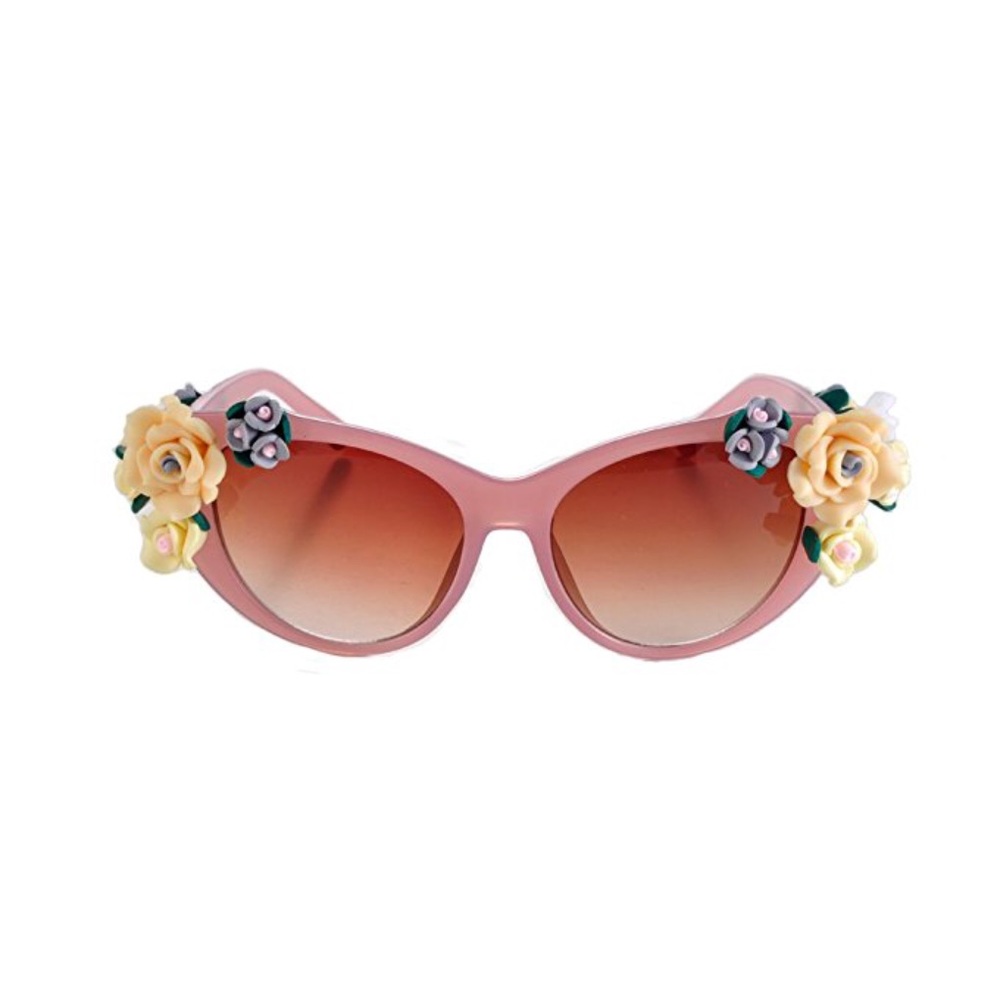 Vintage style flower cat eye sunglasses